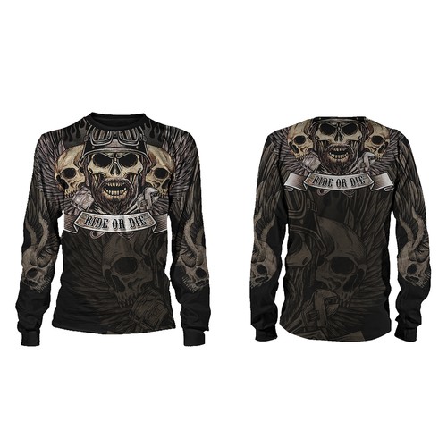 Biker design with the title 'Skull riders'