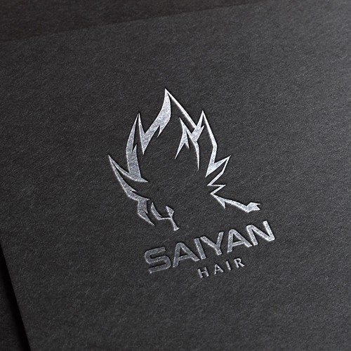 Hair salon logo with the title 'Saiyan Hair'