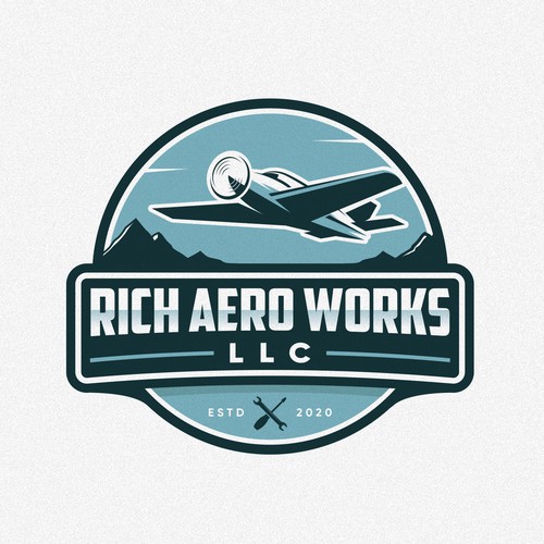 Airplane logo with the title 'Rich Aero Works LLC'
