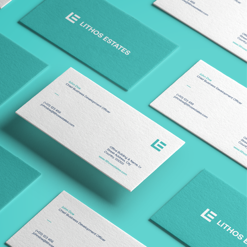 Simplified design with the title 'Lithos Estates'