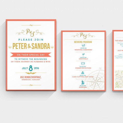 Invite design with the title 'Wedding Invitation'
