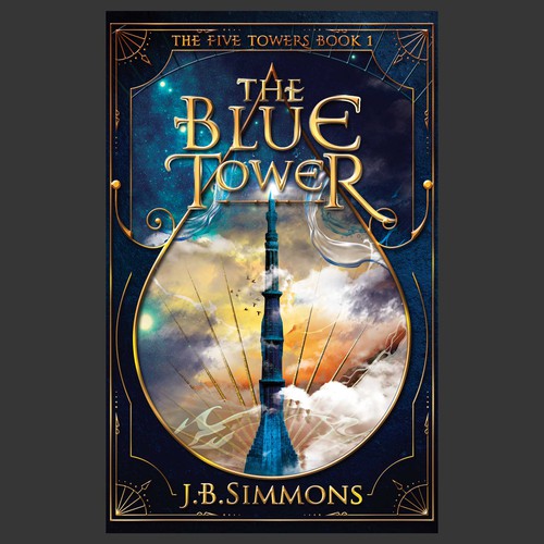 Magic book cover with the title 'Blue Tower'