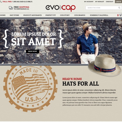 Classy website with the title 'Design for eCommerce site'