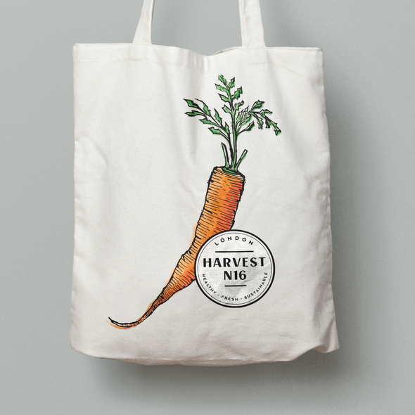 Harvest design with the title 'Tote & Jute Bag design'