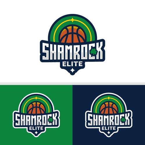 Irish pub logo with the title 'logo concept for Shamrock Elite'