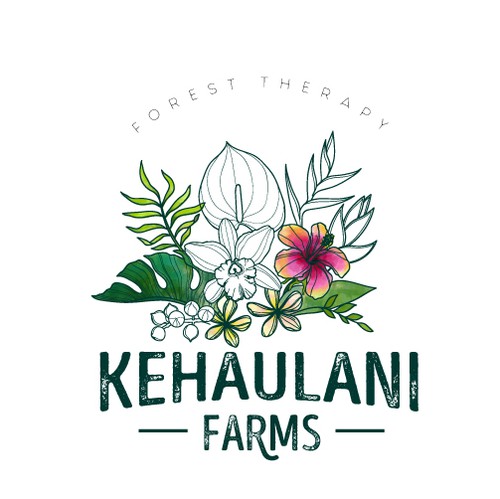 Hawaiian design with the title 'Logo for Kehaulani Farms'