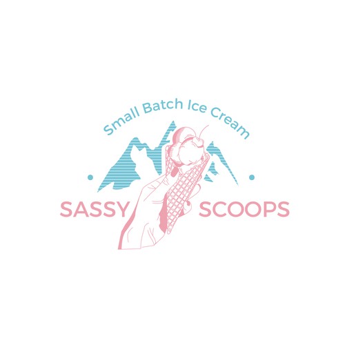 Gelato logo with the title 'Logo per Sassy Scoops'