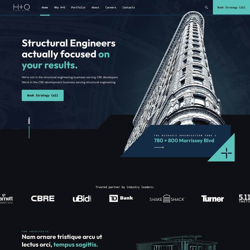Engineering website with the title 'Web Design for Structural Engineering Company'