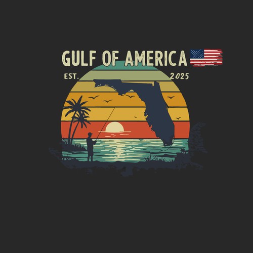 Fish t-shirt with the title 'gulf of america tshirt design'