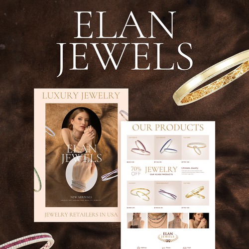 Ring design with the title 'Luxury Jewelry Brochure Design'