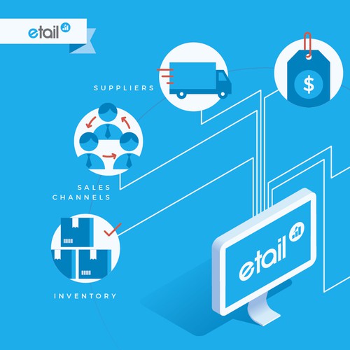 Sophisticated artwork with the title 'Infographic Design for Etail'