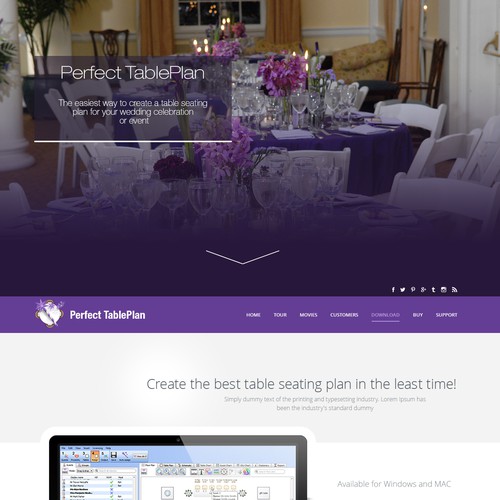 Restaurant website with the title 'Restaurant Table Plan Organizer'