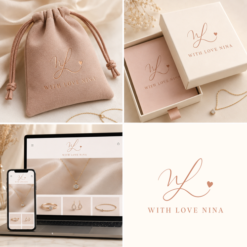 Jewelry design with the title 'With Love Nina '