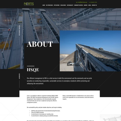 Redesigned website with the title 'Fortis IBA Website Re-design'