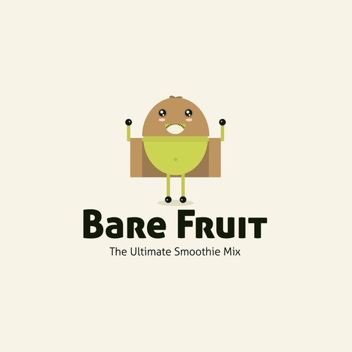 Quirky logo with the title 'Cute quirky kiwi fruit'