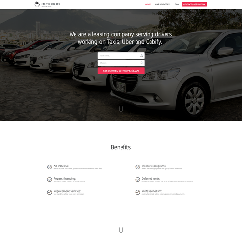 Car design with the title 'Meteoros'