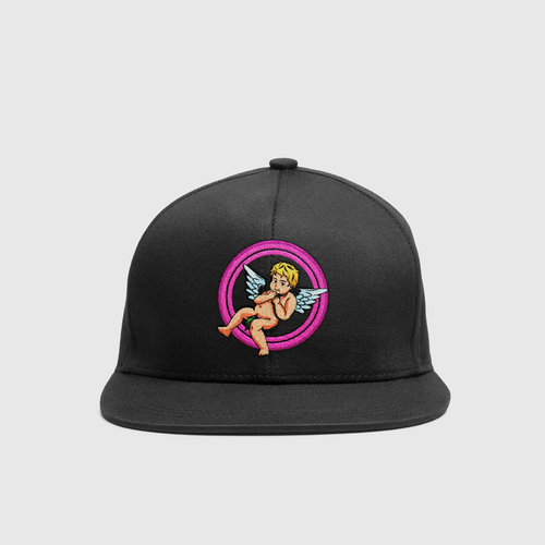 Merchandise artwork with the title 'Patch hat design'