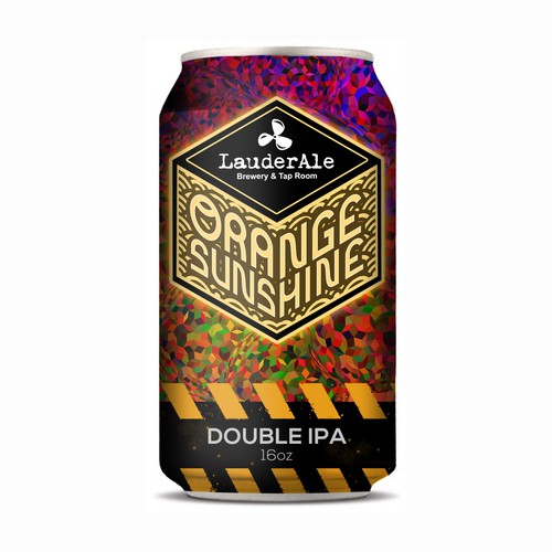 Beer can design with the title 'Product label for LauderAle Brewery and Tap room'