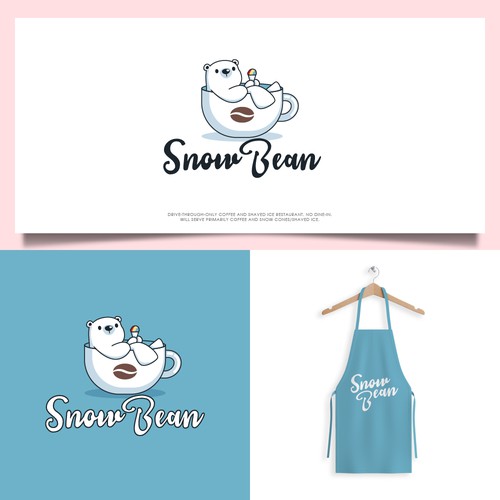 Coffee bean logo with the title 'Snow Bean'