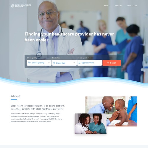 Pharmaceutical website with the title 'Healthcare provider '