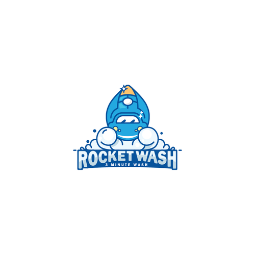 Carwash logo with the title 'Logo concept for Rocket Wash'