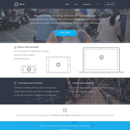 Professional website with the title 'Web Design - Tlnt.in Recruiting Software'