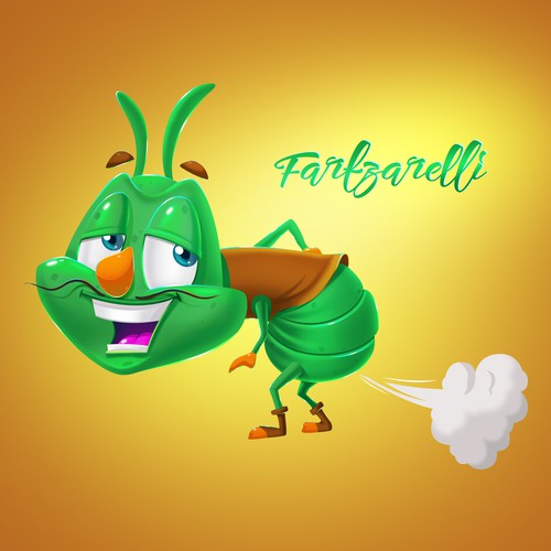 Insect design with the title 'Charcter Design - Fartzarelli'