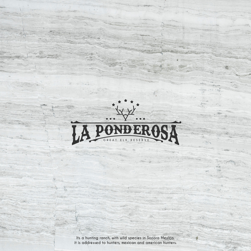 Elk logo with the title 'La Ponderosa Logo Concept'