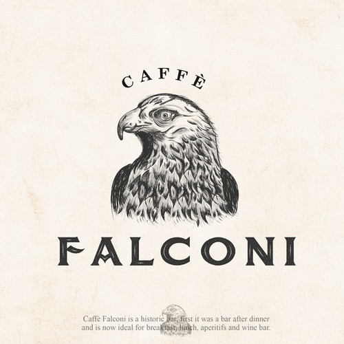 Hawk logo with the title 'Caffè Falconi'