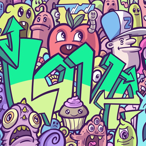 Graffiti design with the title 'Grafitti style illustration for printing on Melodion.'