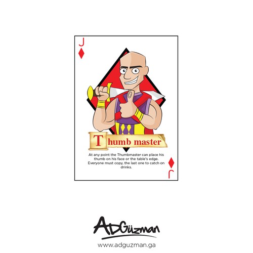 Warrior artwork with the title 'Card Design for Drinking Card Game'