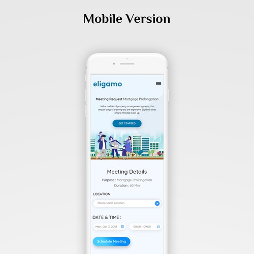 SaaS design with the title 'Saas website mobile version '