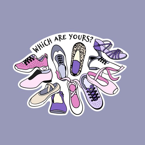 Shoe design with the title 'Dance Sticker'