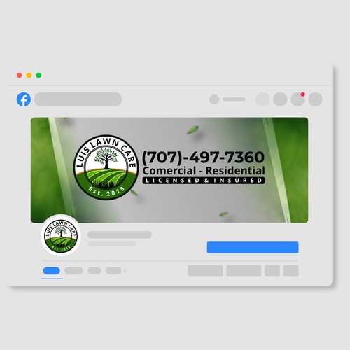 Lawn design with the title 'Design Facebook cover '