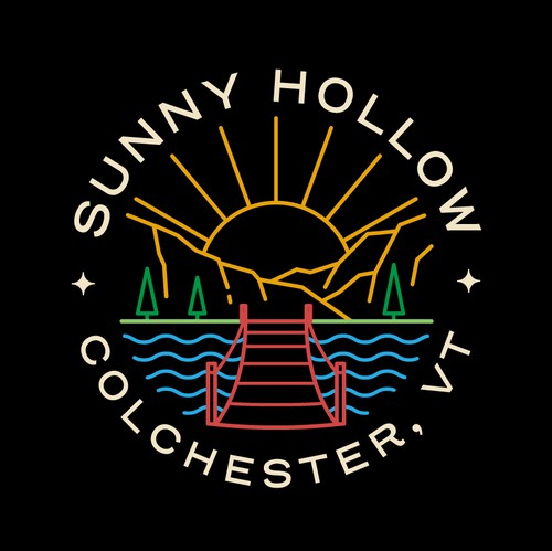 Sun and line logo with the title 'Sunny Hollow'