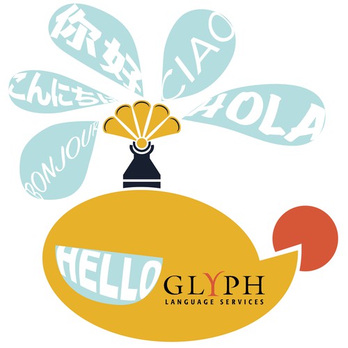 Whale illustration with the title 'Pictogram of translation of language'