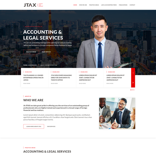 Legal design with the title 'JTAX (Japan Tax Group) '