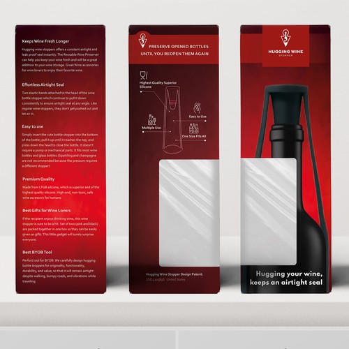 Identity packaging with the title 'Hugging Wine Stopper version 2'