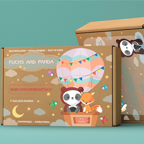 Cartoon packaging with the title 'коробка для дитячого товару'