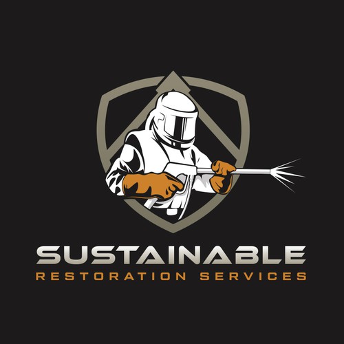 Restoration logo with the title 'Dry-ice blasting logo'