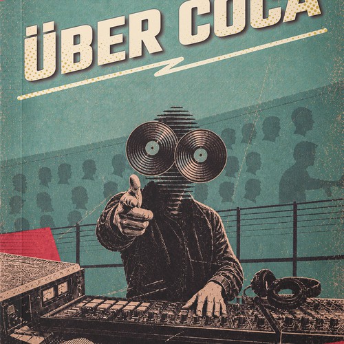 Vintage book cover with the title 'Über Coca - Book Cover'