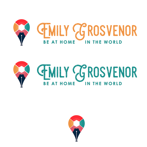 Pen brand with the title 'Vintage personal logo for travel writer.'