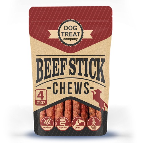 Retro packaging with the title 'Retro package design concept for beef sticks'