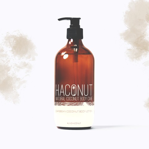 Coconut label with the title 'Body lotion'