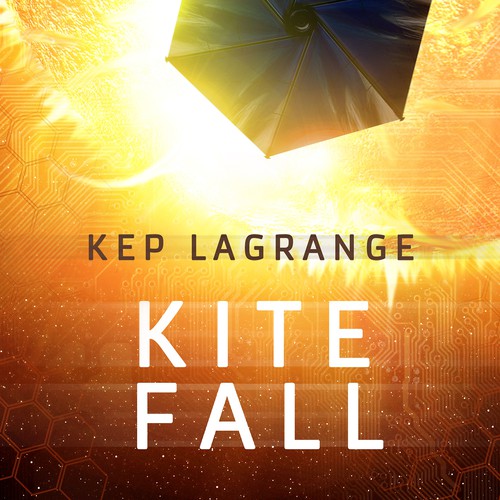 Space book cover with the title 'Kite Fall book cover design'