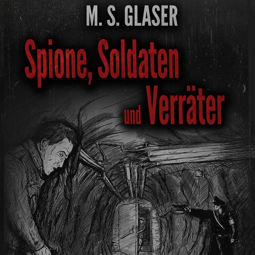 Drawing book cover with the title 'Cover for a Spy-Thriller'