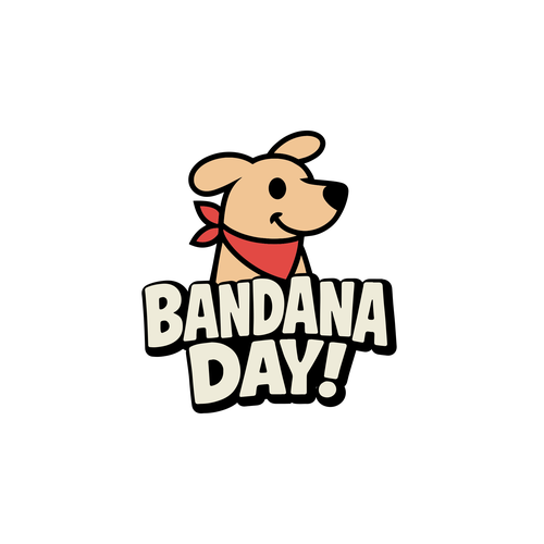 Bandana design with the title 'Happy Dog Mascot'