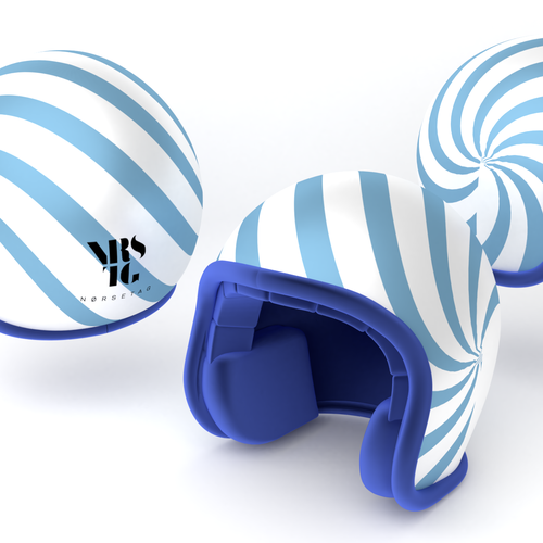 Rendering design with the title 'Bicycle helmet design'