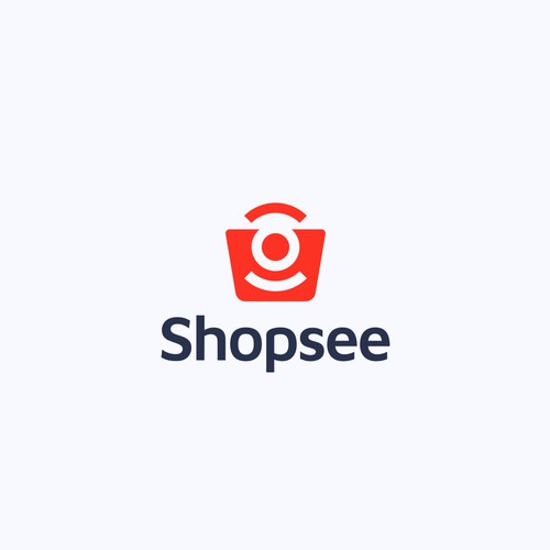 Shopping bag logo with the title 'Live Streaming Online Shop Logo'