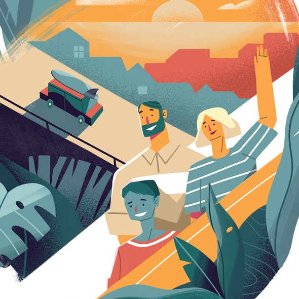 Motion graphics artwork with the title 'Ho'okipa'